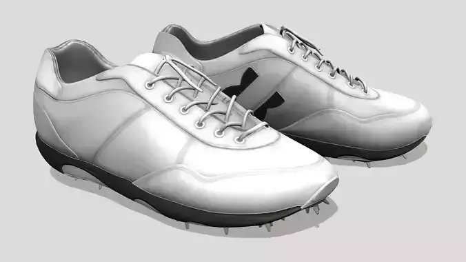 Golfer White Sports Shoes