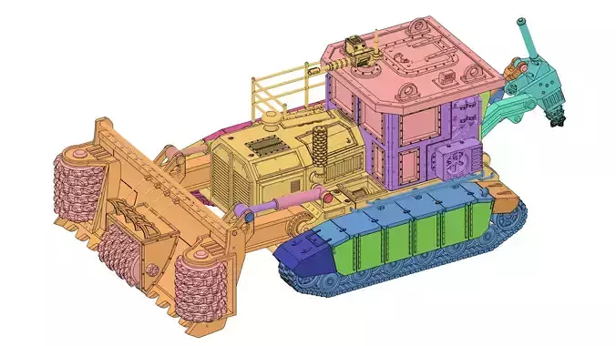 Armored Bulldozer Killadozer 3D print model