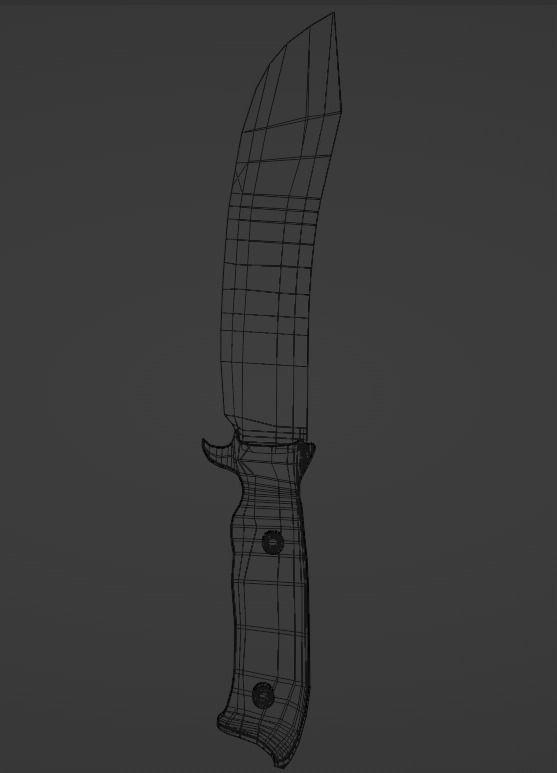 Hunting knife 3D model_12