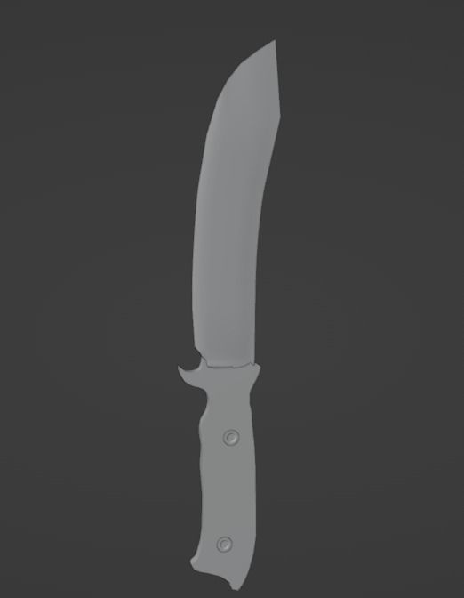 Hunting knife 3D model_10