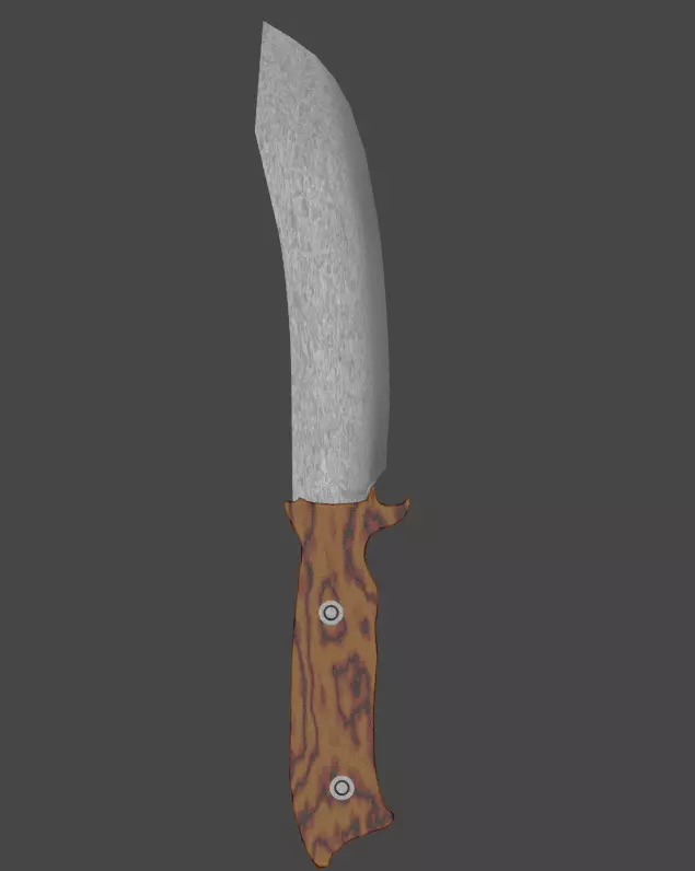 Hunting knife 3D model_0