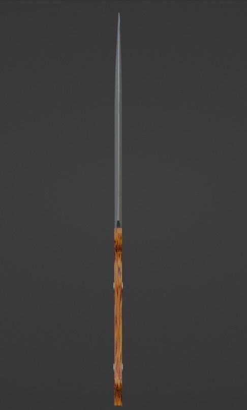 Hunting knife 3D model_2