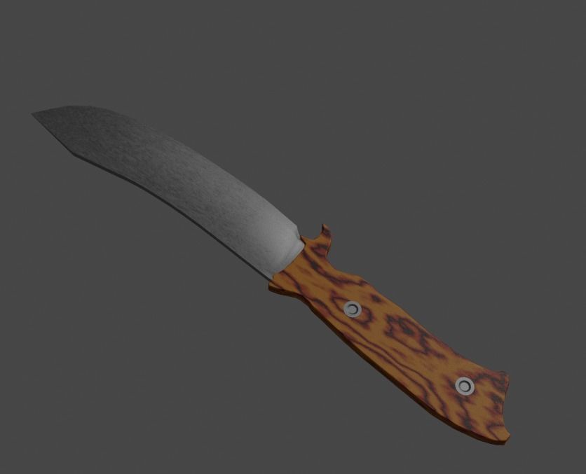 Hunting knife 3D model_1