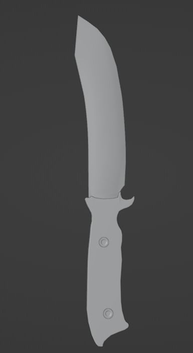 Hunting knife 3D model_8