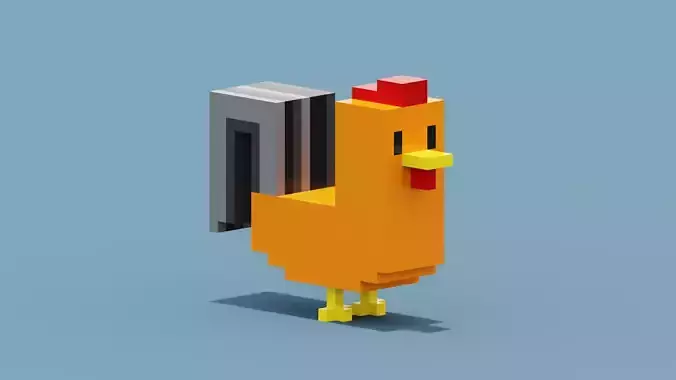 Voxel Cockerel Chicken