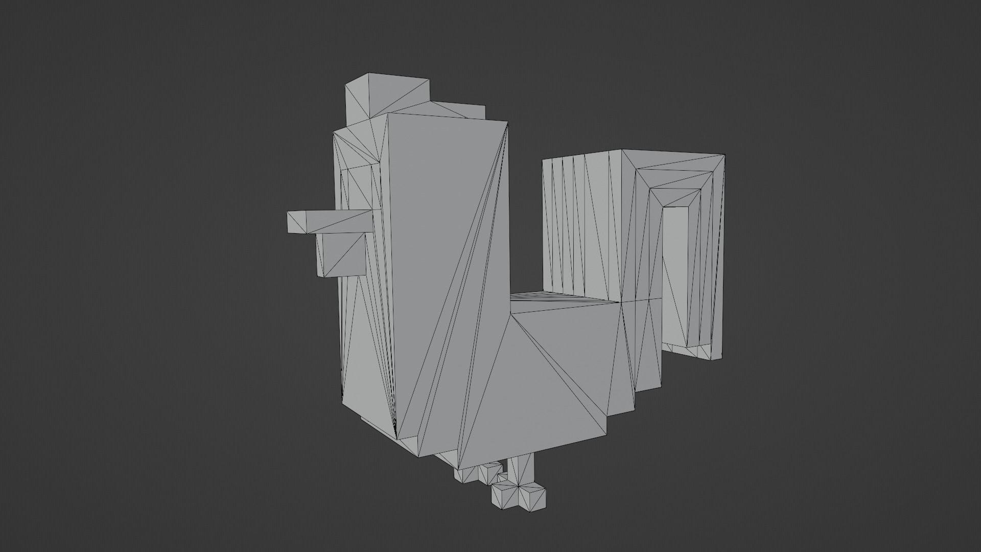 Voxel Cockerel Chicken Low-poly 3D model_12