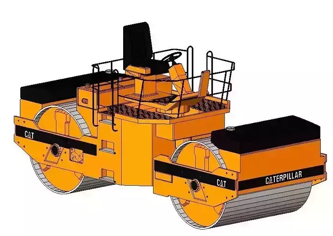 Vibratory Road Roller Compactor-15 Low-poly 3D model
