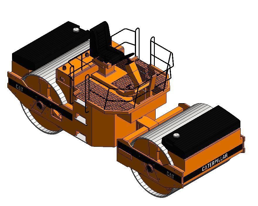 Vibratory Road Roller Compactor-15 Low-poly 3D model_1