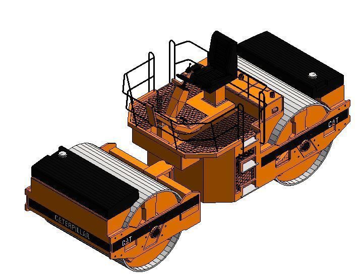 Vibratory Road Roller Compactor-15 Low-poly 3D model_2