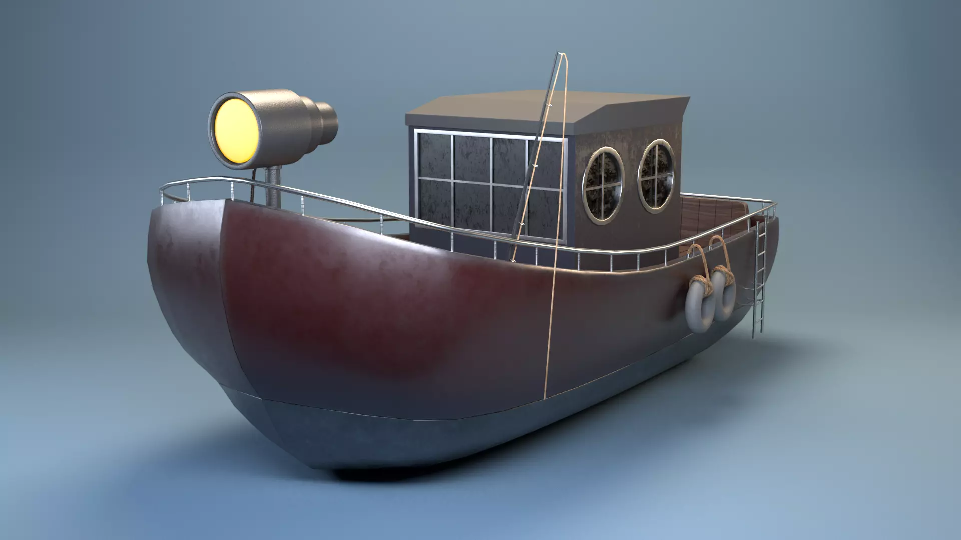 Watercraft Boat Cartoon Ship Free 3D model_0
