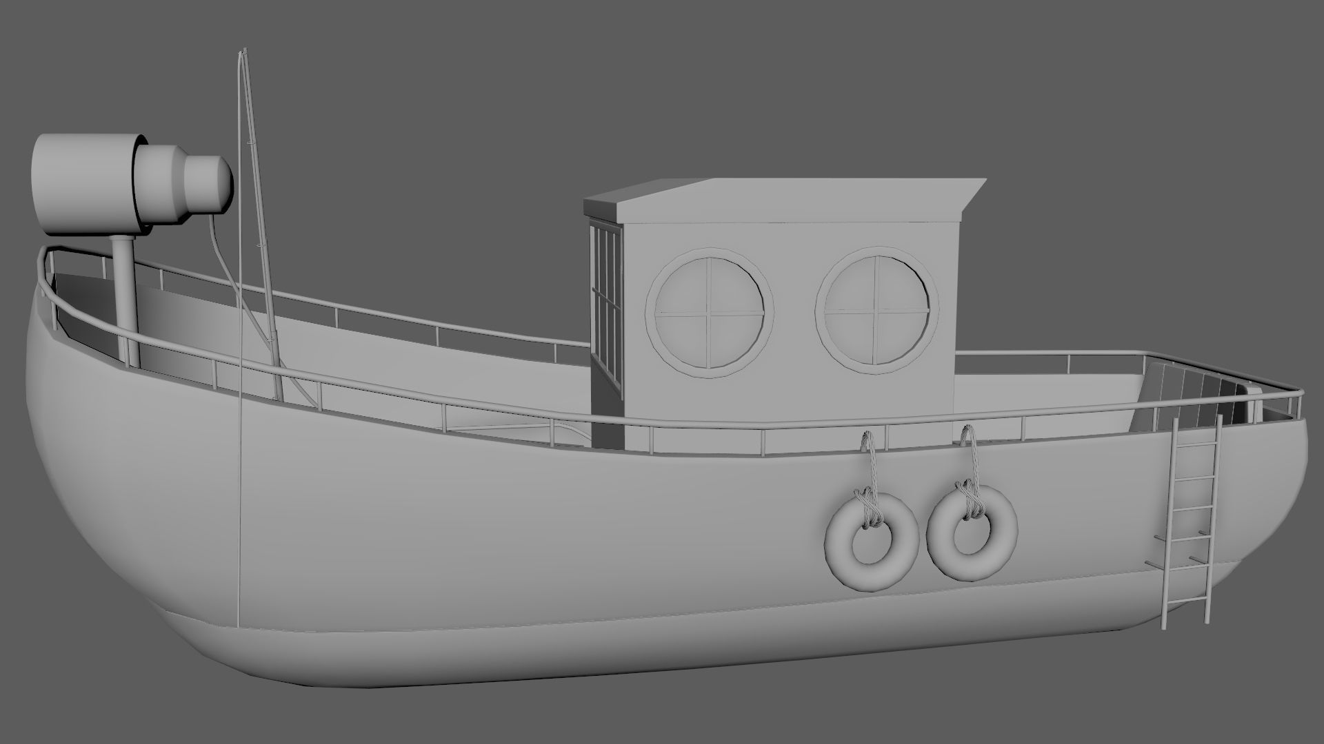 Watercraft Boat Cartoon Ship Free 3D model_10