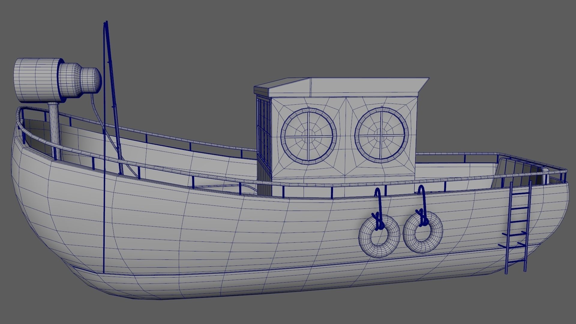 Watercraft Boat Cartoon Ship Free 3D model_14