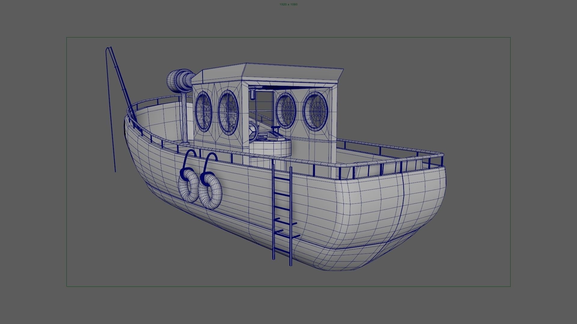 Watercraft Boat Cartoon Ship Free 3D model_11