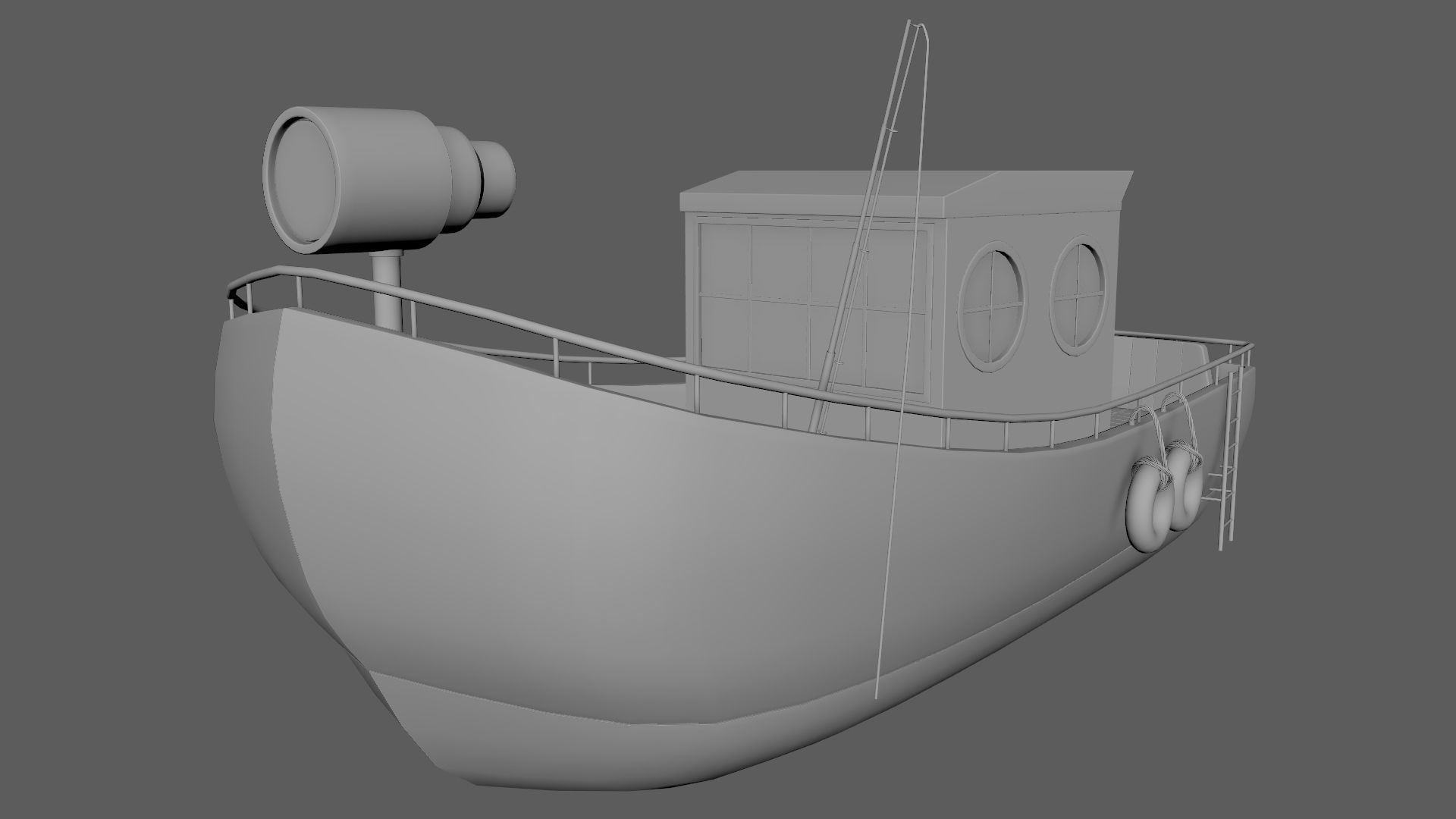 Watercraft Boat Cartoon Ship Free 3D model_7