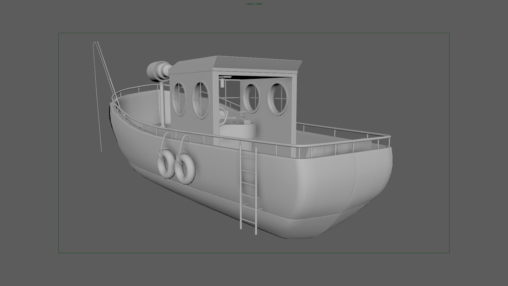Watercraft Boat Cartoon Ship Free 3D model_12