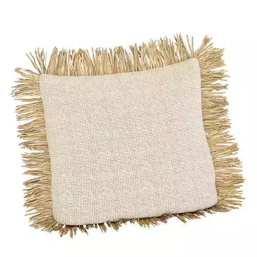 Caribbean Cotton Raffia Cushion Pillow