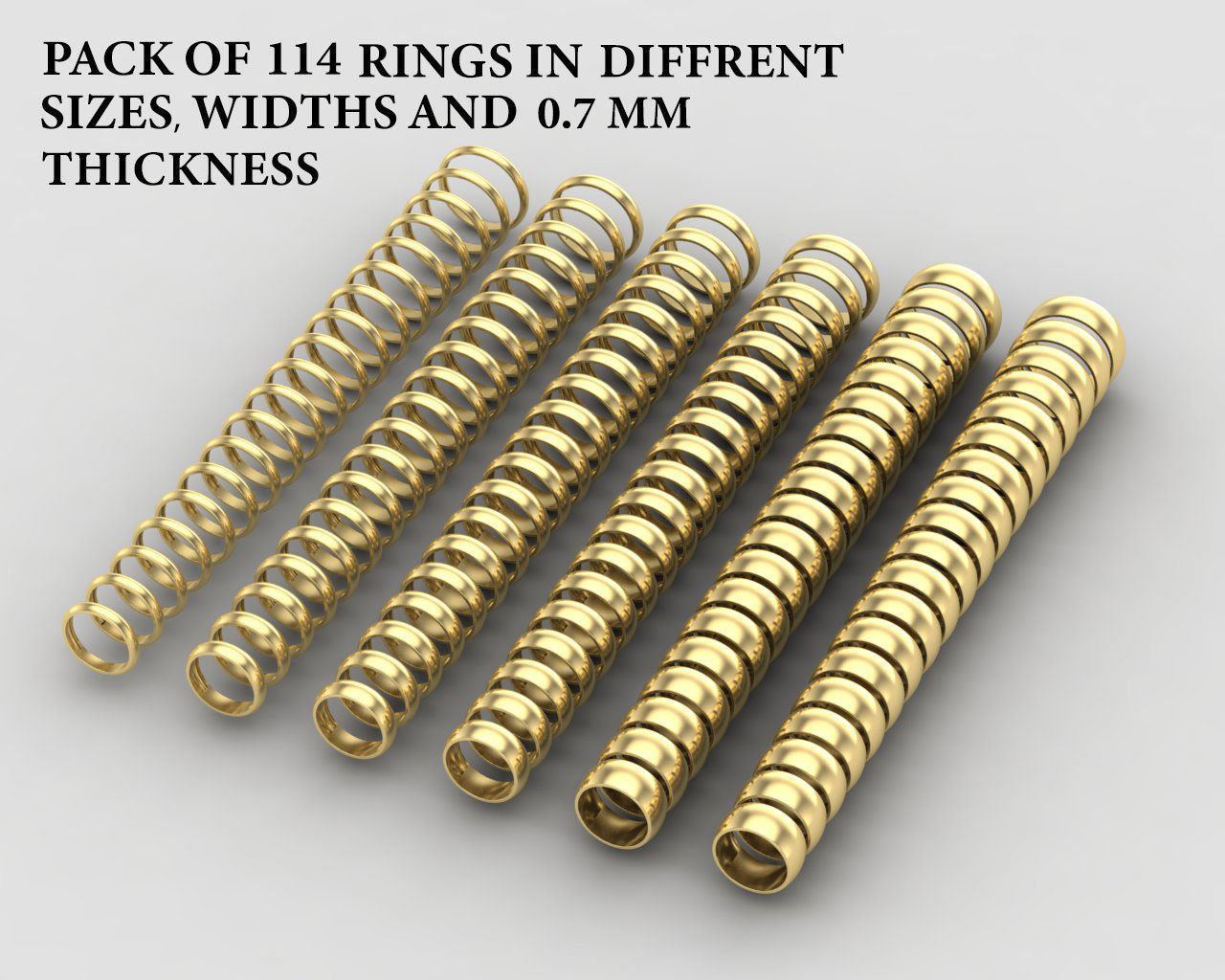Pack of 114 rings in all sizes and widths 37-MWC 3D print model_15