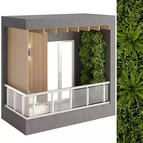 Apartment Modern Balcony 01 3D model