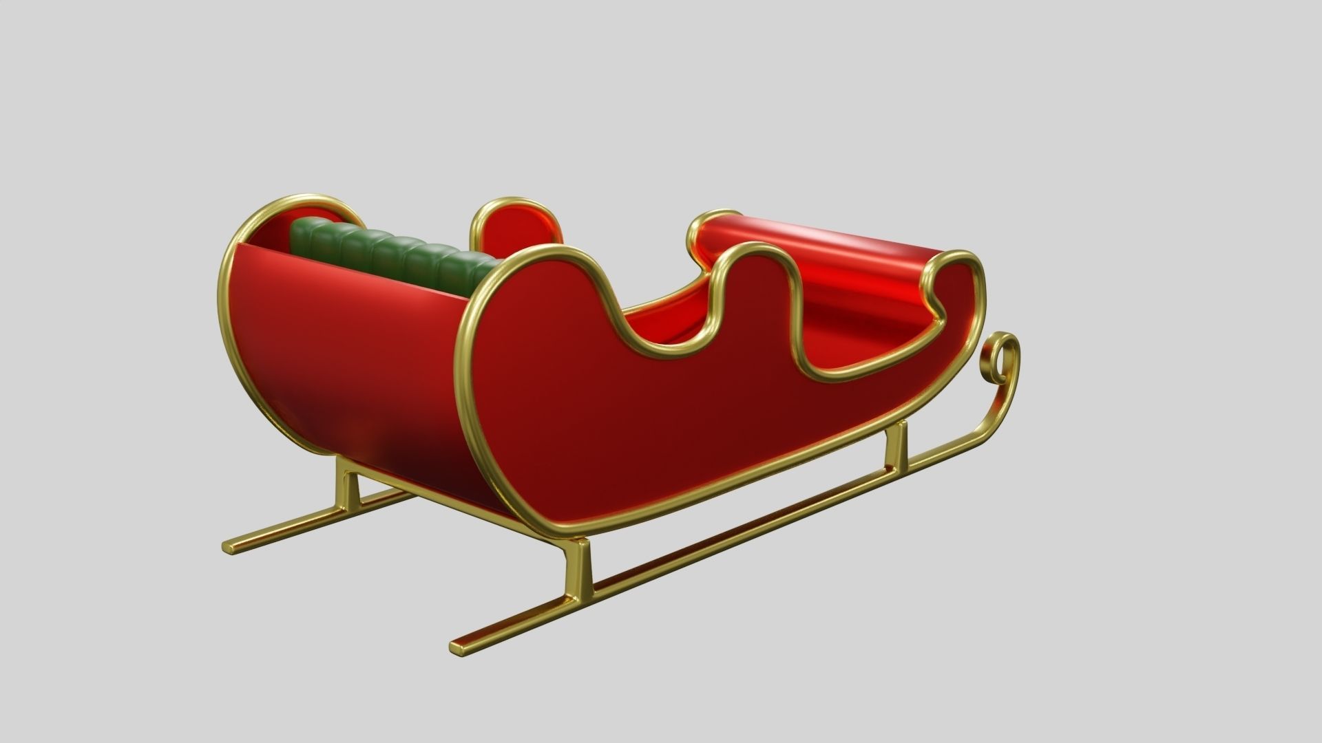 Santa Claus Sleigh 3D model_2