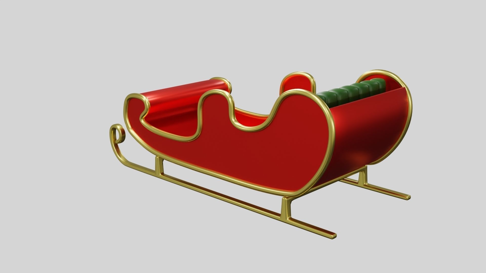Santa Claus Sleigh 3D model_4