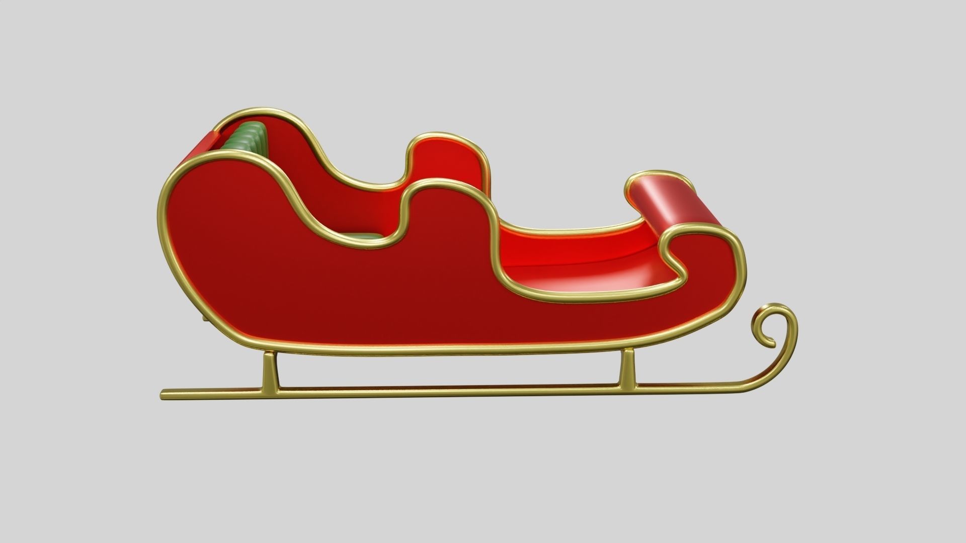 Santa Claus Sleigh 3D model_1