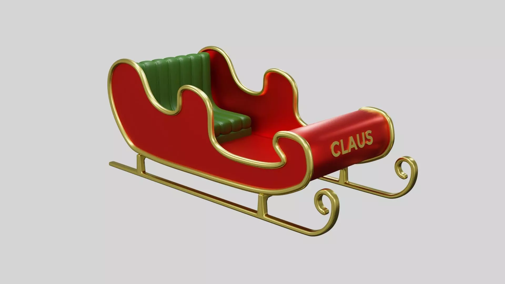 Santa Claus Sleigh 3D model_0