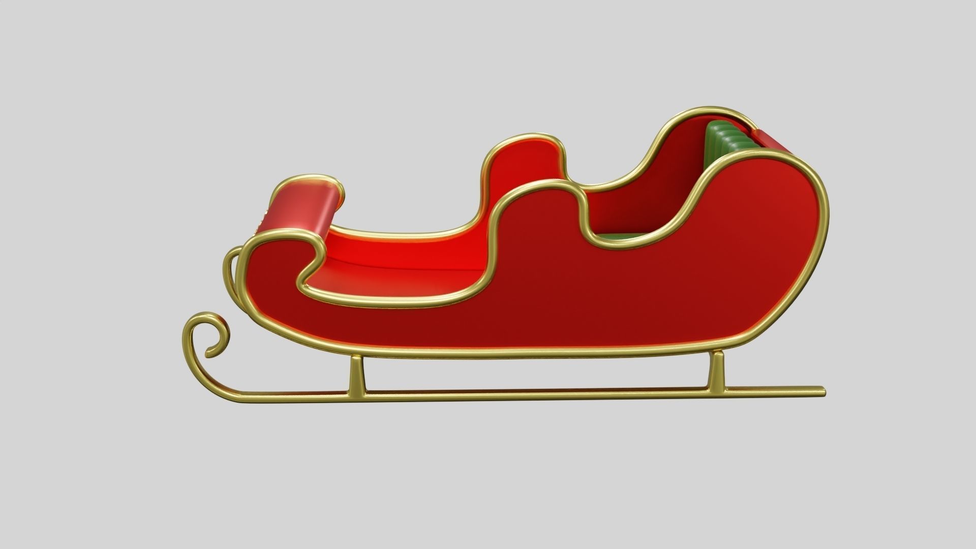 Santa Claus Sleigh 3D model_5