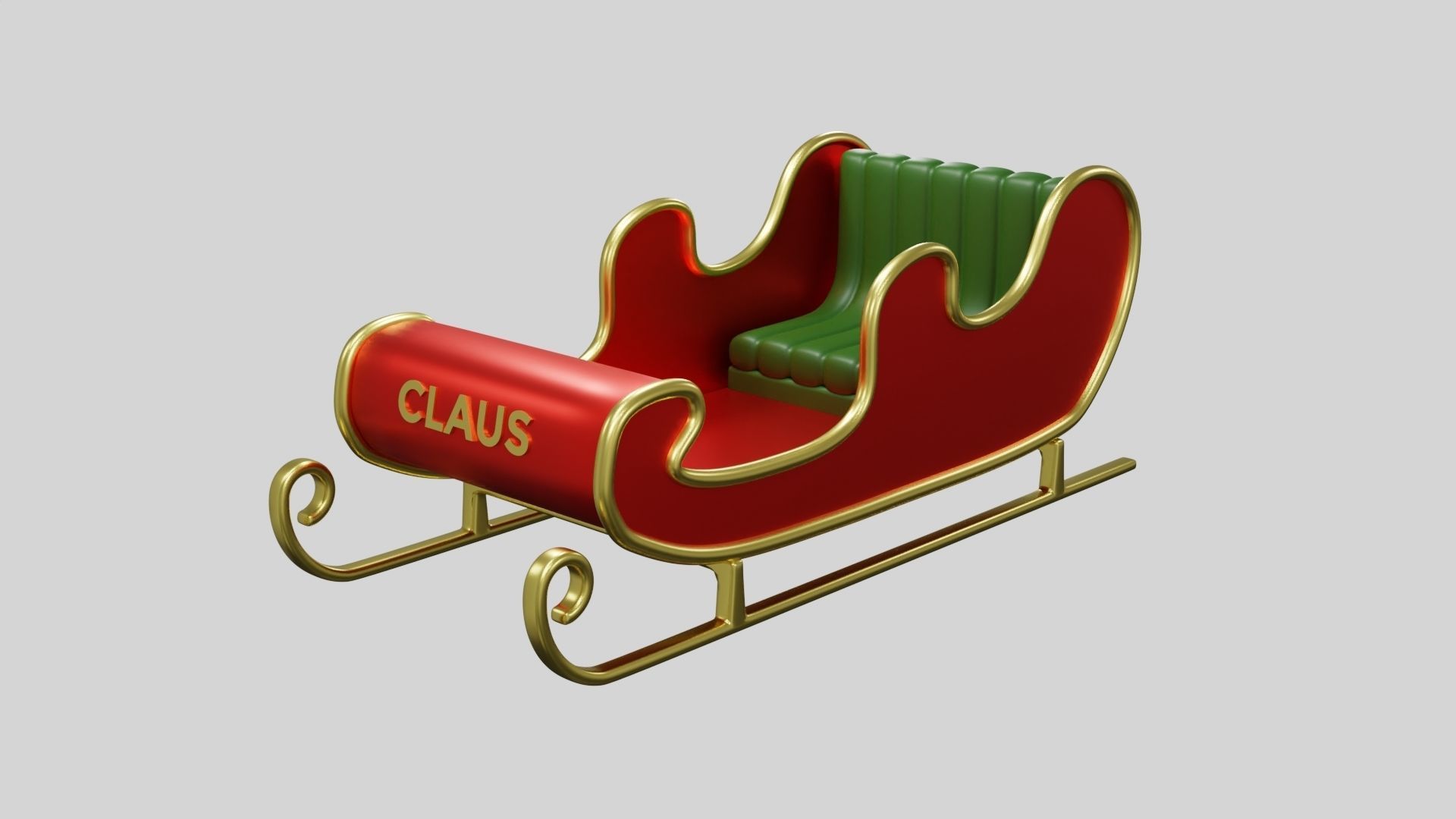 Santa Claus Sleigh 3D model_6