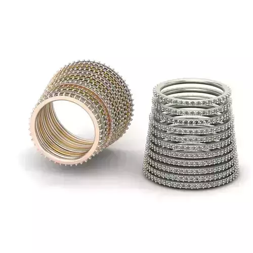 Collection of Eternity Rings With Gems Sets of 11 Sizes 