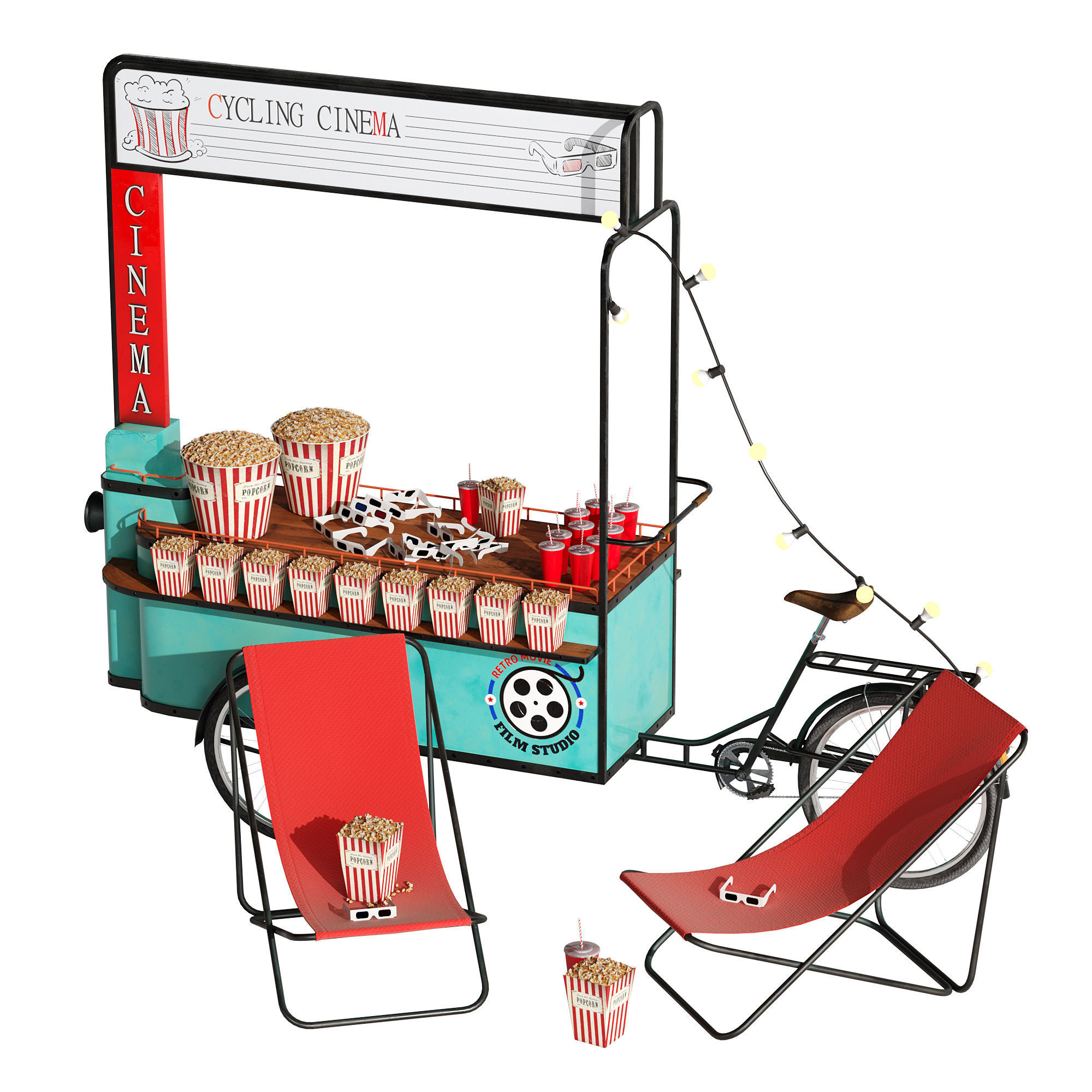 Cycling Cinema set 1 3D model_8