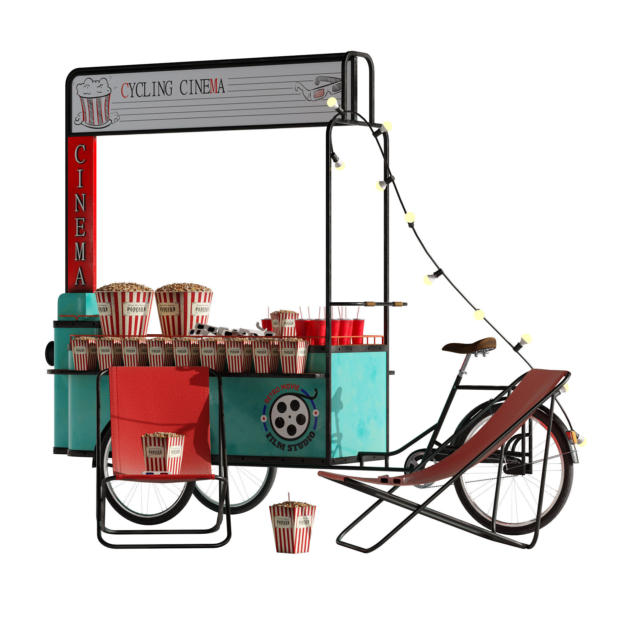 Cycling Cinema set 1 3D model_1