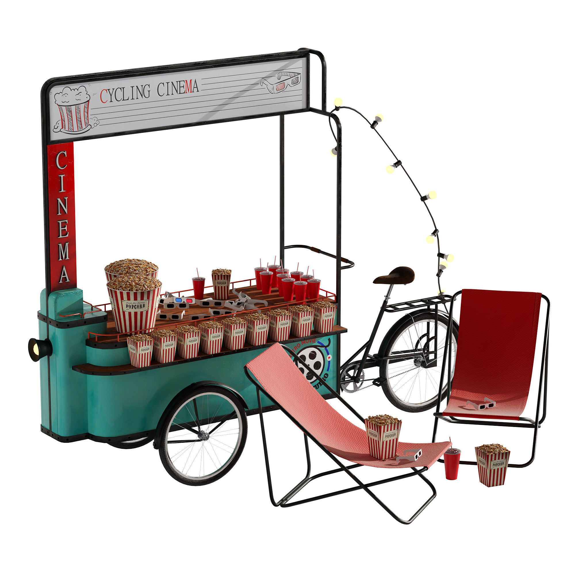 Cycling Cinema set 1 3D model_4