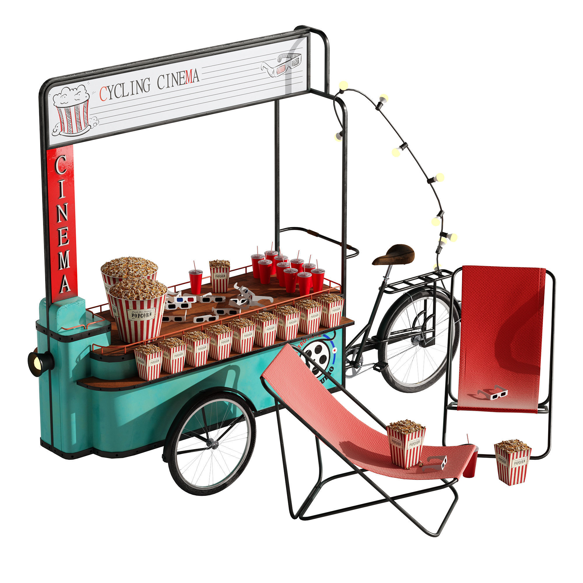 Cycling Cinema set 1 3D model_7