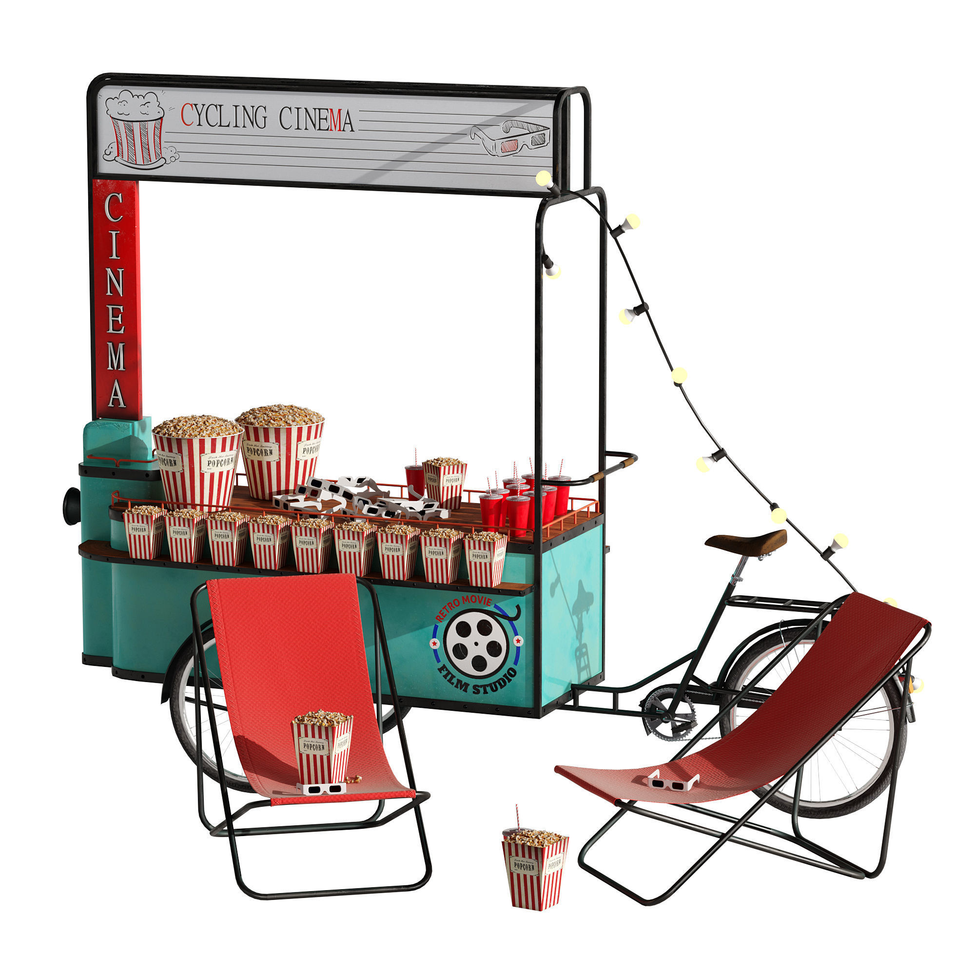 Cycling Cinema set 1 3D model_5