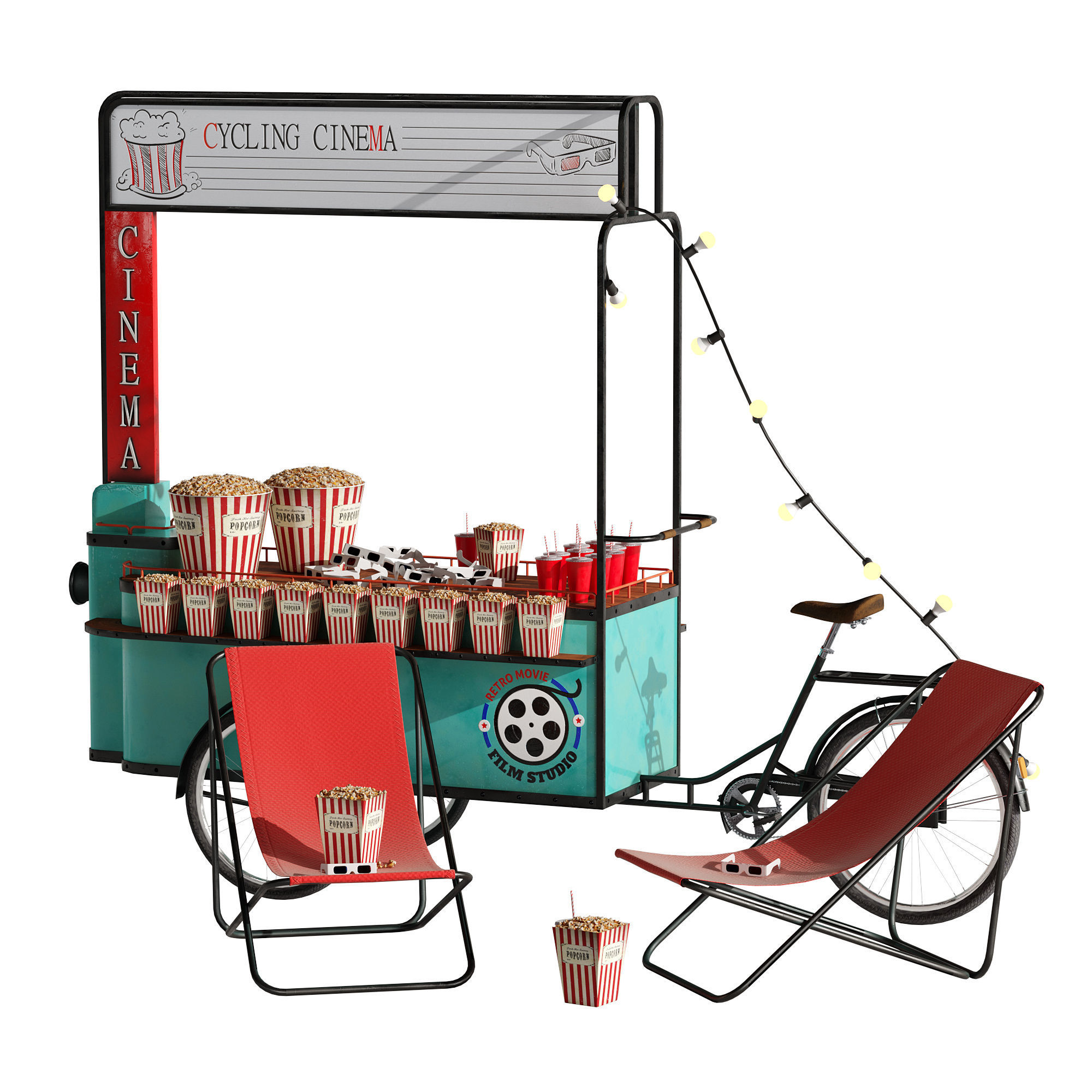 Cycling Cinema set 1 3D model_9