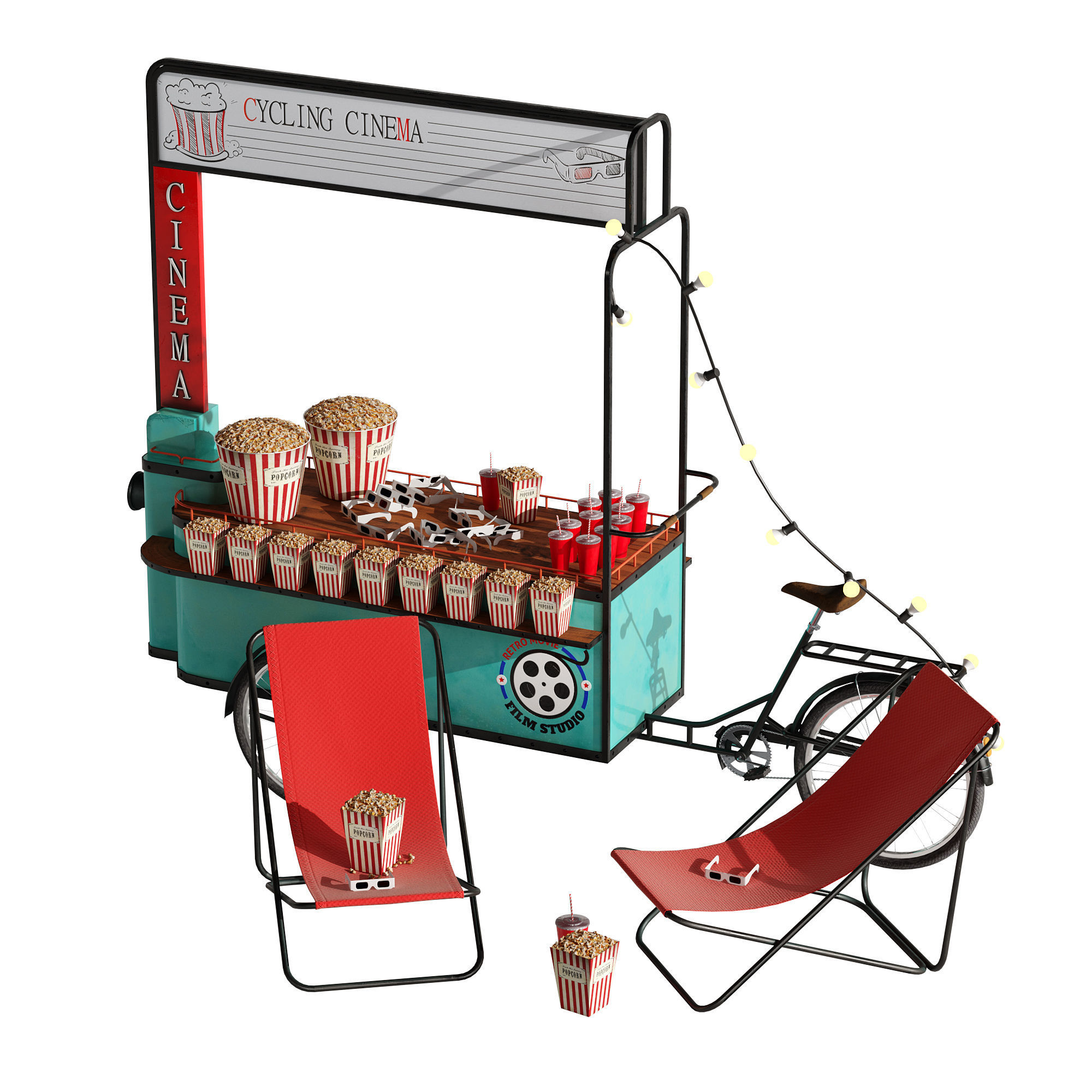 Cycling Cinema set 1 3D model_3