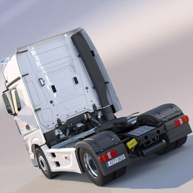 Mercedes Actros MP4 GigaSpace with 5 semitrailers 3D model_4