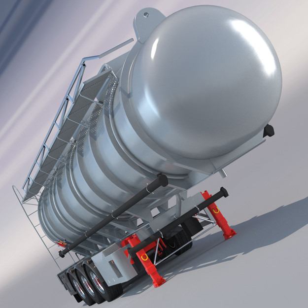 Mercedes Actros MP4 GigaSpace with 5 semitrailers 3D model_7