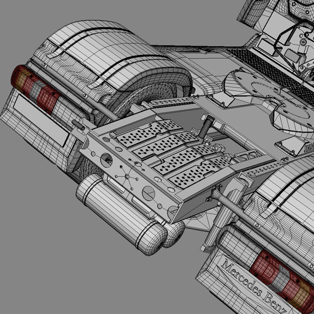 Mercedes Actros MP4 GigaSpace with 5 semitrailers 3D model_25