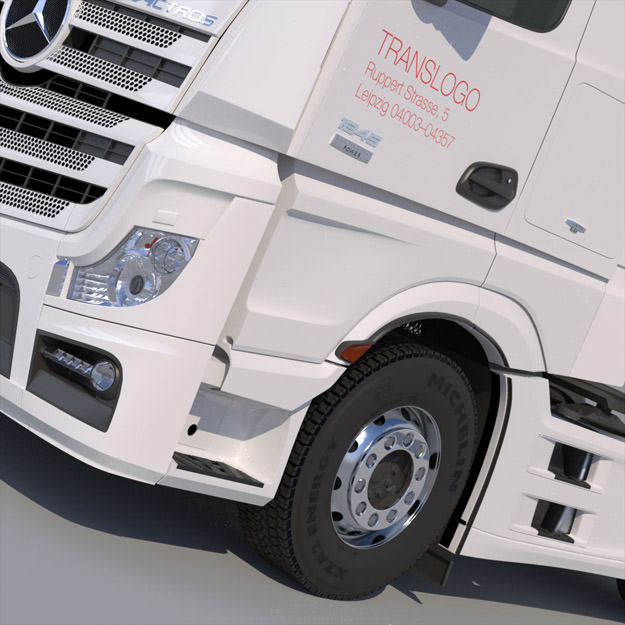 Mercedes Actros MP4 GigaSpace with 5 semitrailers 3D model_15