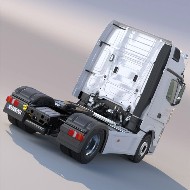 Mercedes Actros MP4 GigaSpace with 5 semitrailers 3D model_3