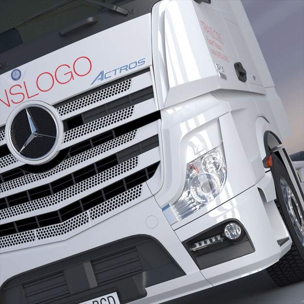 Mercedes Actros MP4 GigaSpace with 5 semitrailers 3D model_13