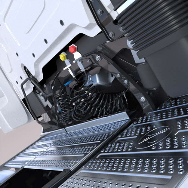 Mercedes Actros MP4 GigaSpace with 5 semitrailers 3D model_16