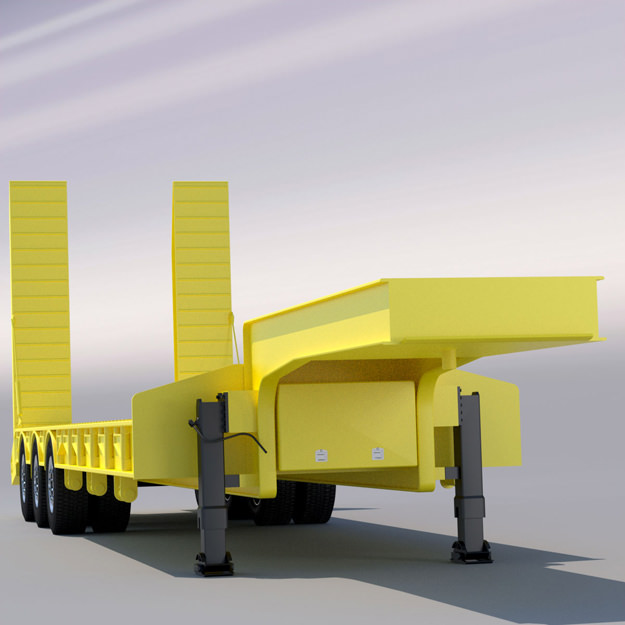 Mercedes Actros MP4 GigaSpace with 5 semitrailers 3D model_5