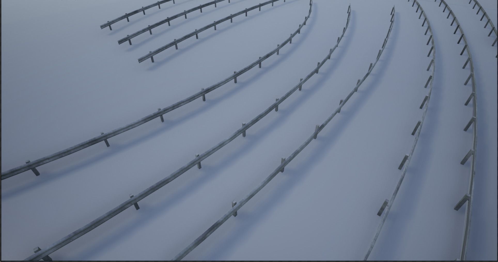 Modular Highway Protective Barriers Low-poly 3D model_9