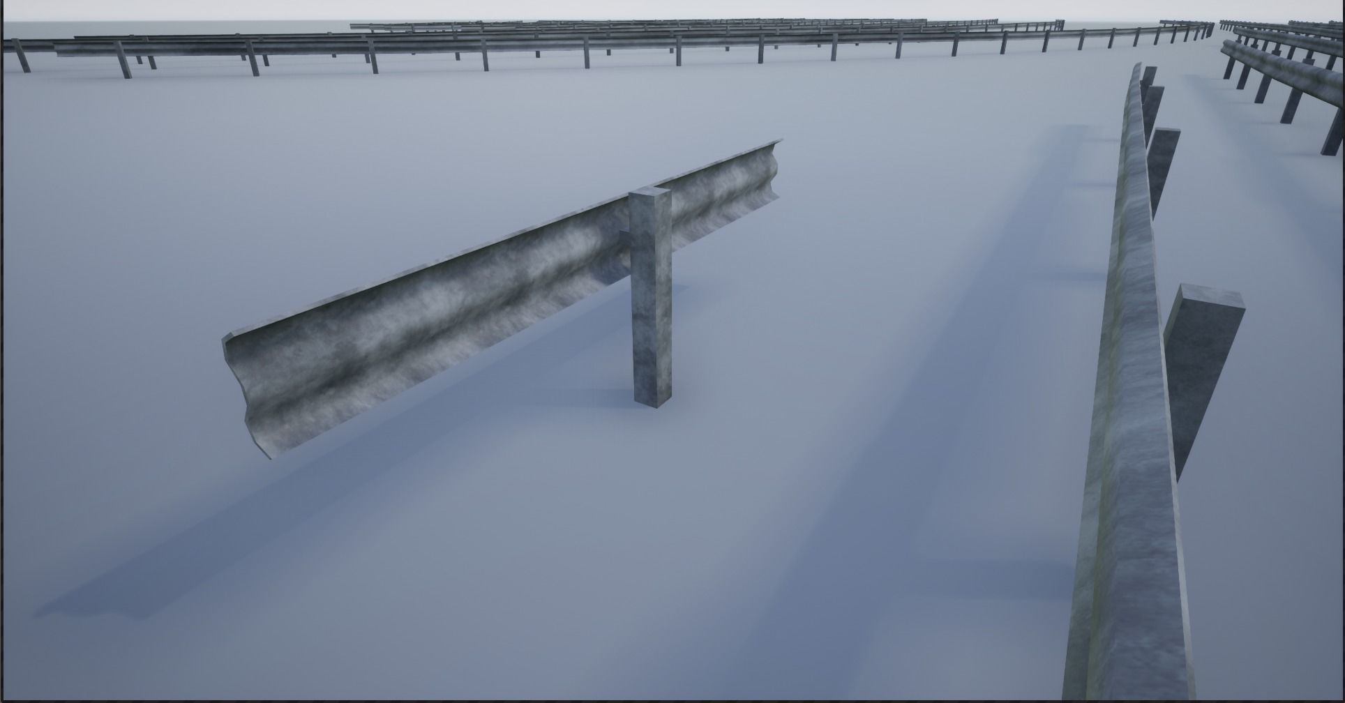 Modular Highway Protective Barriers Low-poly 3D model_3