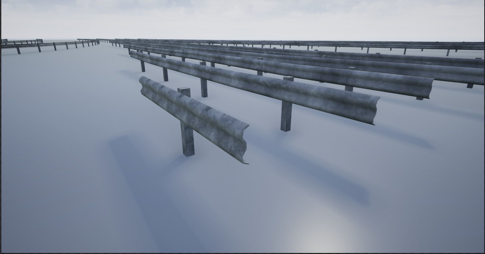 Modular Highway Protective Barriers Low-poly 3D model_2