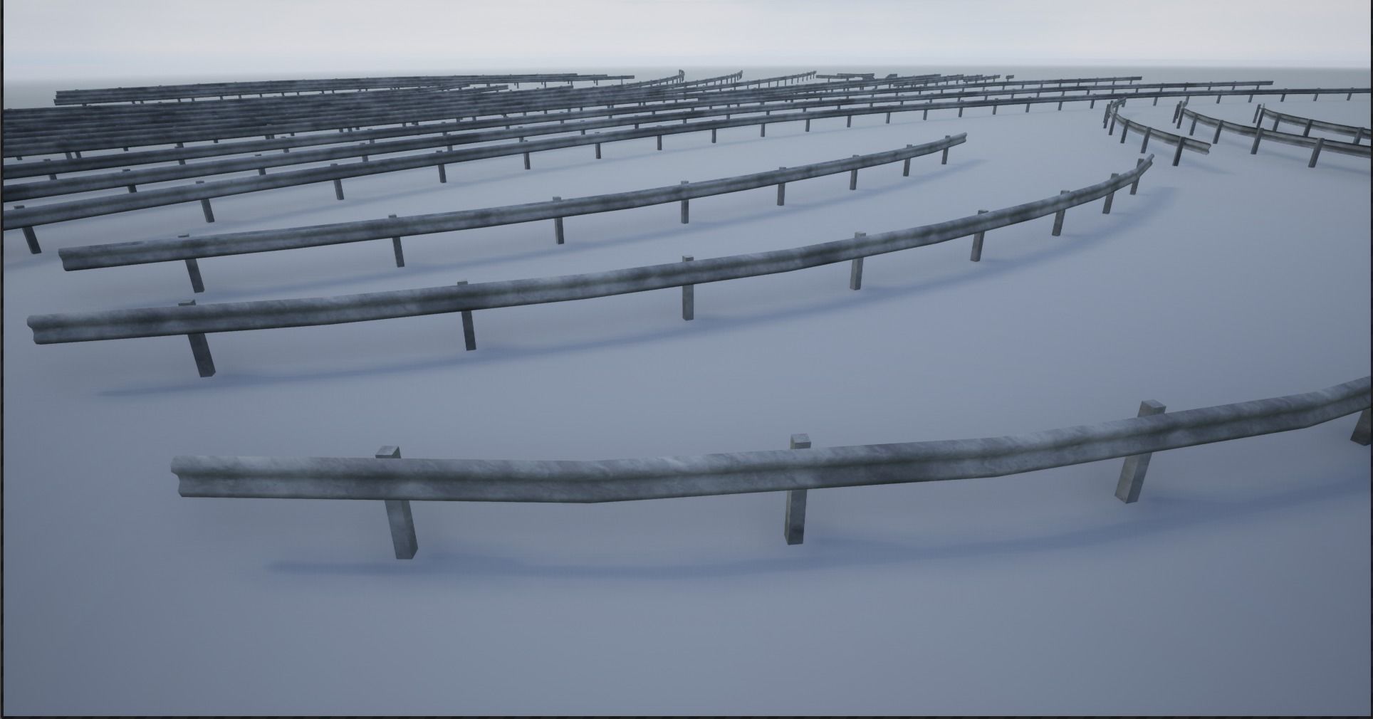 Modular Highway Protective Barriers Low-poly 3D model_12