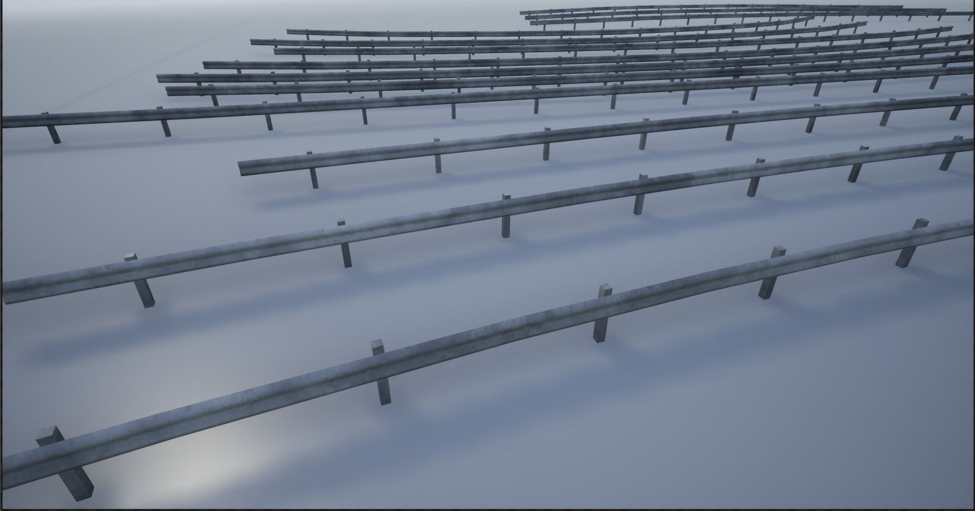 Modular Highway Protective Barriers Low-poly 3D model_10
