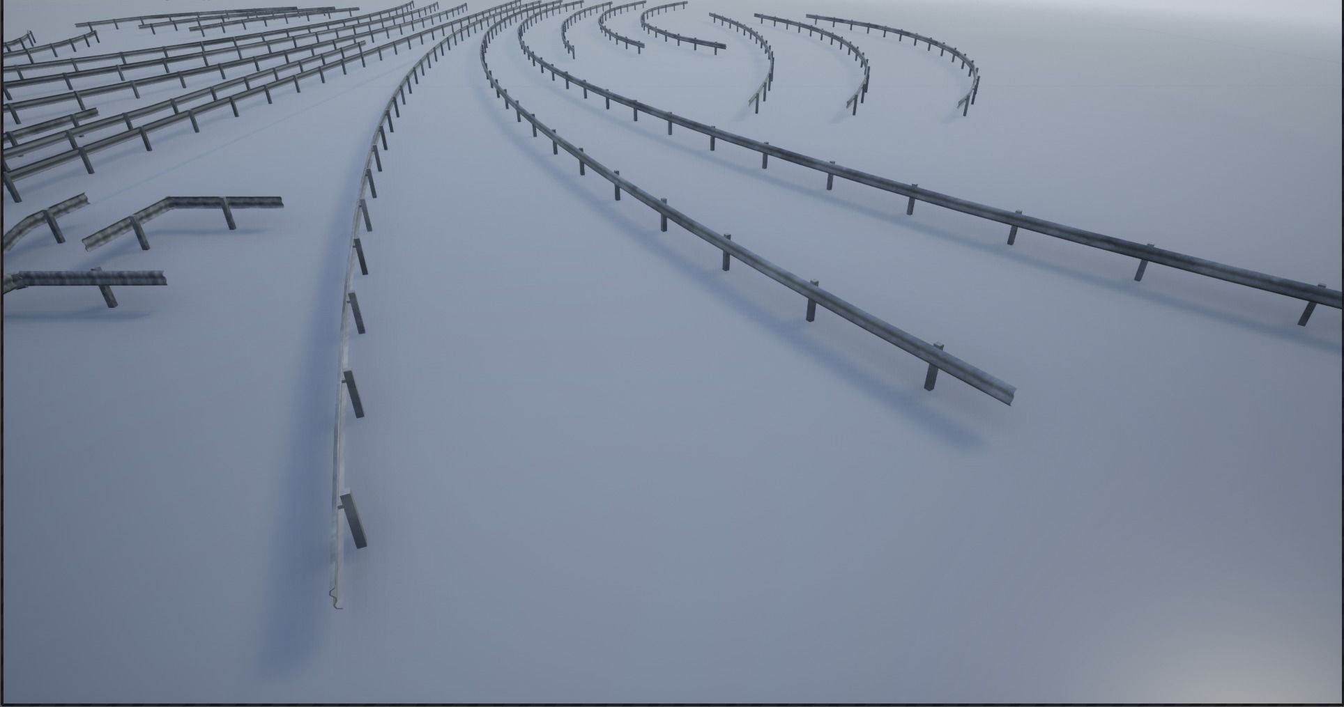 Modular Highway Protective Barriers Low-poly 3D model_6